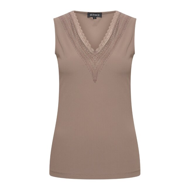 MI PIACE Travel Top Lace met Kant Uni 202254 Falcon