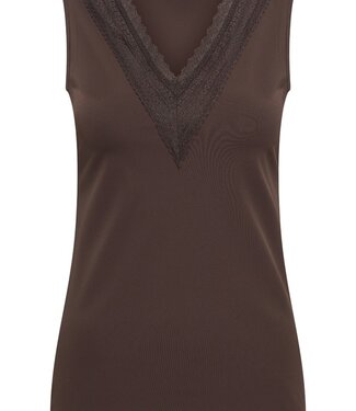 MI PIACE Travel Top Lace met Kant Uni 202254 Espresso