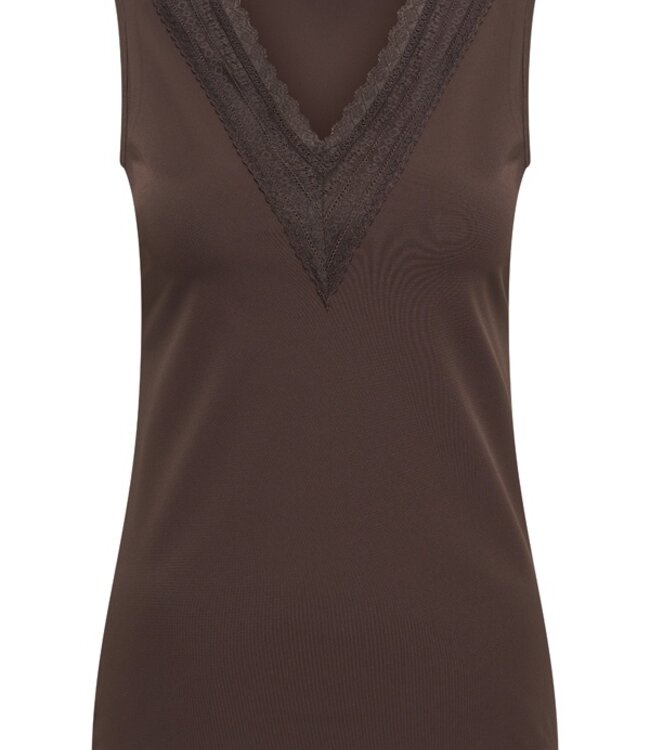 MI PIACE Travel Top Lace met Kant Uni 202254 Espresso