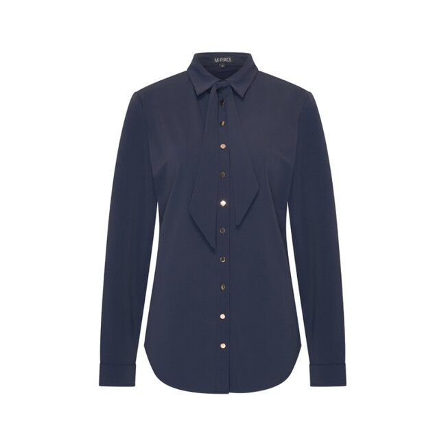 MI PIACE Travel Blouse Uni  Gold Button 202767 Dark Blue