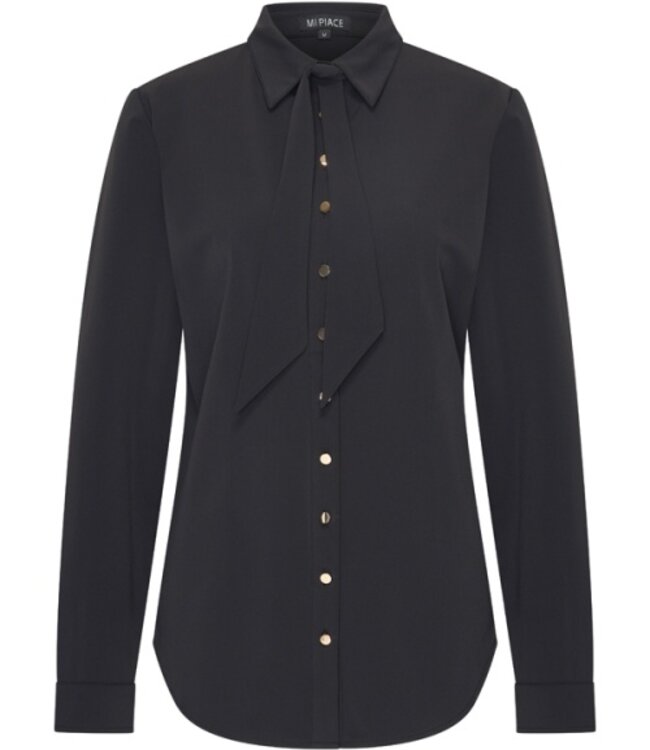 MI PIACE Travel Blouse Uni  Gold Button 202767 Black