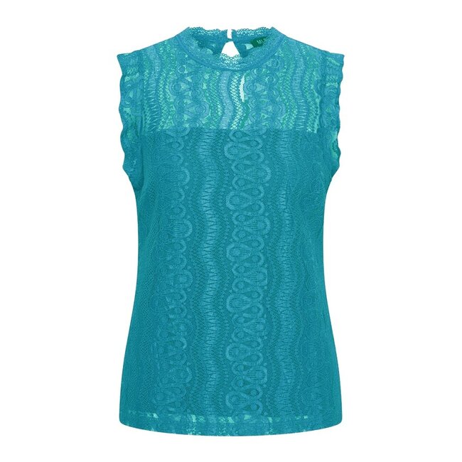 MI PIACE Travel Top Mouwloos Kant 2486  Petrol