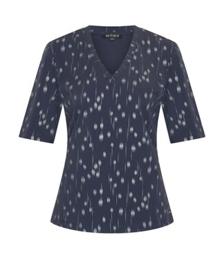 MI PIACE Travel T-shirt V Nek Dot Foil Print 202271 Dark Blue