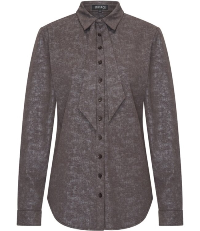 MI PIACE Travel Blouse Bow Stone Foil 202709 Espresso