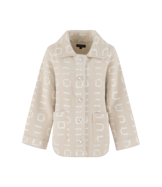 G-maxx Sana Knit  jacket  Sand/Wool White