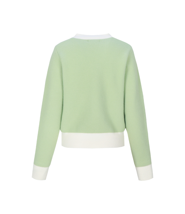 G-maxx Maisy Knit Jacket Light Moss/Wool White