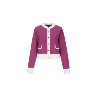 G-maxx Maisy knit jacket  Beaujaolais Red/Wool White