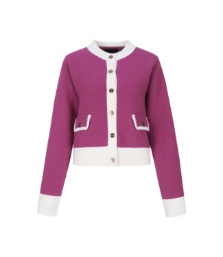 G-maxx Maisy knit jacket  Beaujaolais Red/Wool White