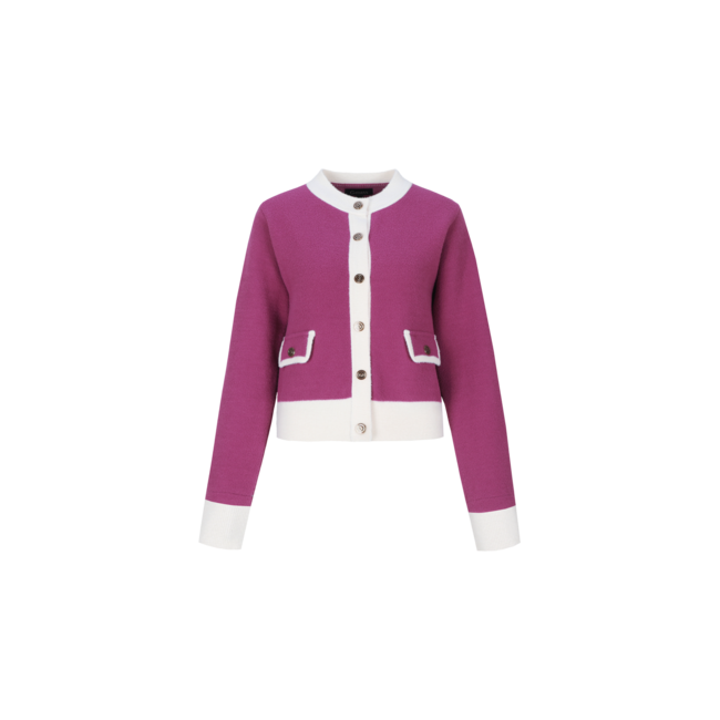 G-maxx Maisy knit jacket  Beaujaolais Red/Wool White