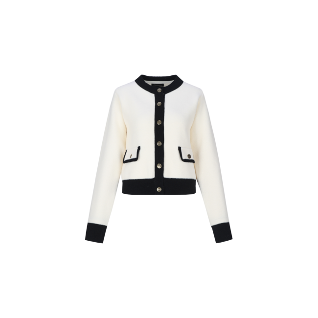 G-maxx Maisy knit jacket Wool Whit /Black
