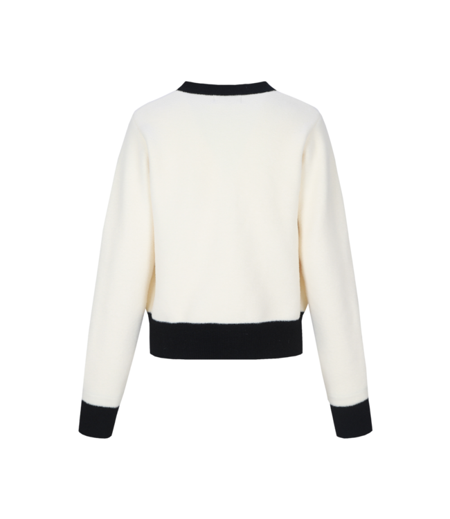 G-maxx Maisy knit jacket Wool Whit /Black