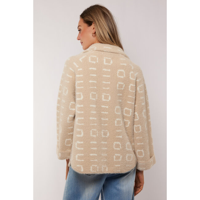 G-maxx Sana Knit  jacket  Sand/Wool White