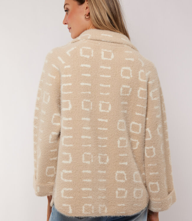 G-maxx Sana Knit  jacket  Sand/Wool White