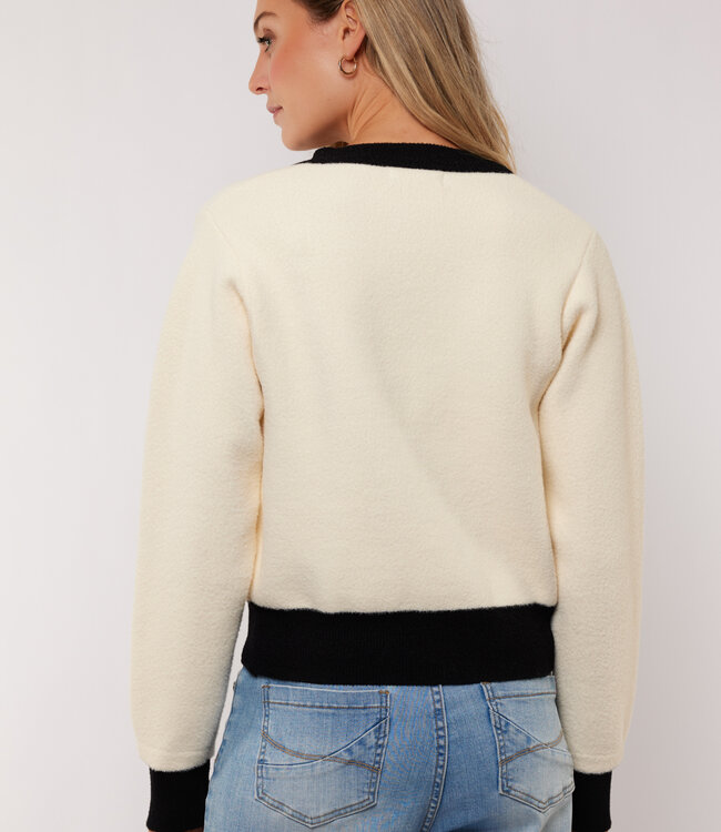 G-maxx Maisy knit jacket Wool Whit /Black