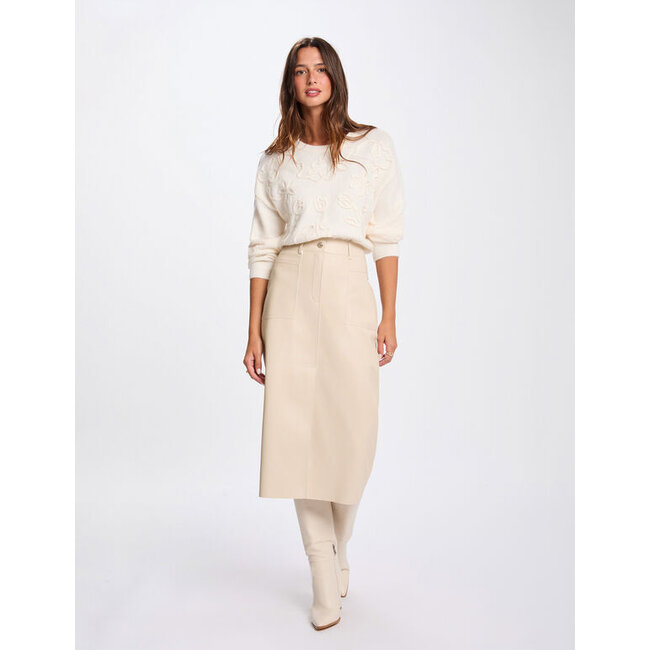 Morgan Aangesloten rok van imitatieleer 261-JILFIT Beige