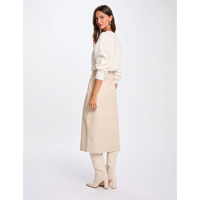 Morgan Aangesloten rok van imitatieleer 261-JILFIT Beige