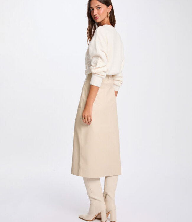 Morgan Aangesloten rok van imitatieleer 261-JILFIT Beige