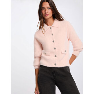 Morgan Vest met lange mouwen en reverskraag 261-MDOMILA Peche