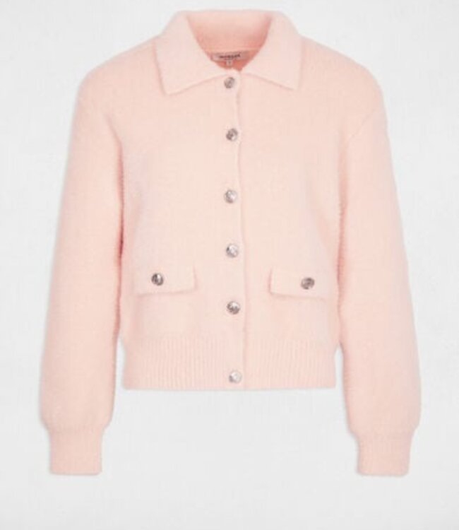 Morgan Vest met lange mouwen en reverskraag 261-MDOMILA Peche