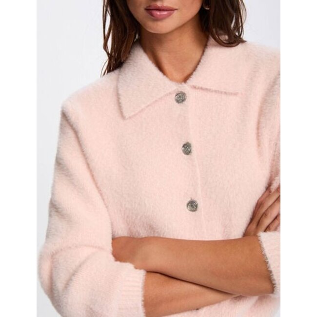 Morgan Vest met lange mouwen en reverskraag 261-MDOMILA Peche