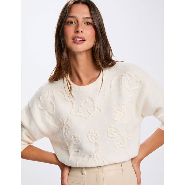 Morgan rui met ronde hals en fantasie 261-MBROD Ivoor