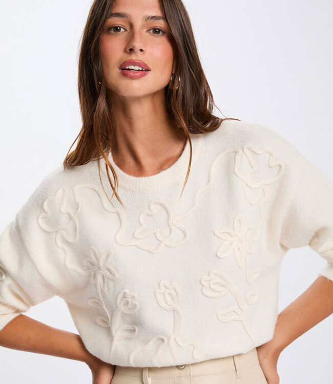 Morgan rui met ronde hals en fantasie 261-MBROD Ivoor