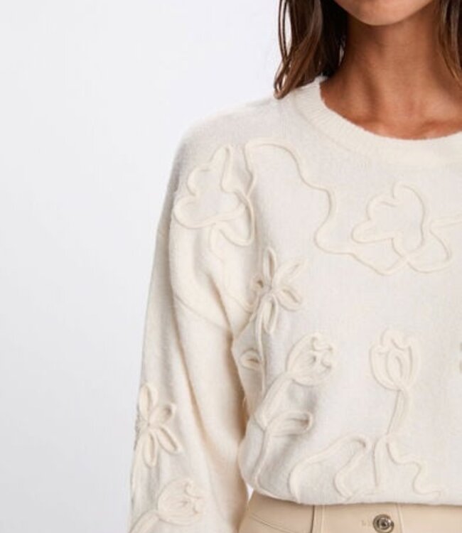 Morgan rui met ronde hals en fantasie 261-MBROD Ivoor