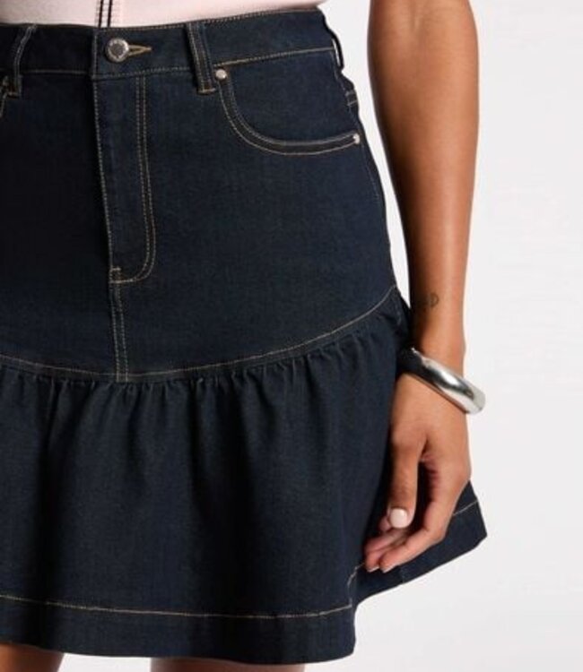 Morgan Flared short skirt Denim 261-Jsoubia Dark Blue
