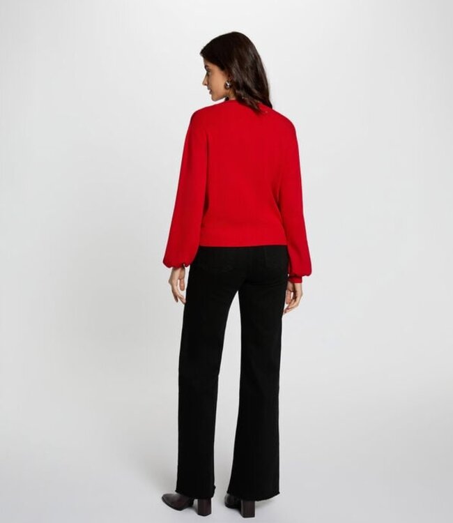 Morgan Fitted V-neck cardigan 261-Mlike Red