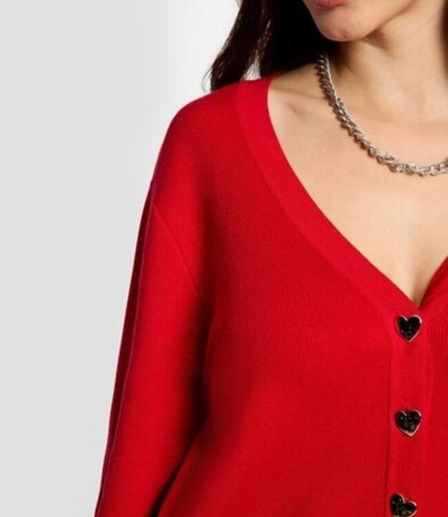 Morgan Fitted V-neck cardigan 261-Mlike Red