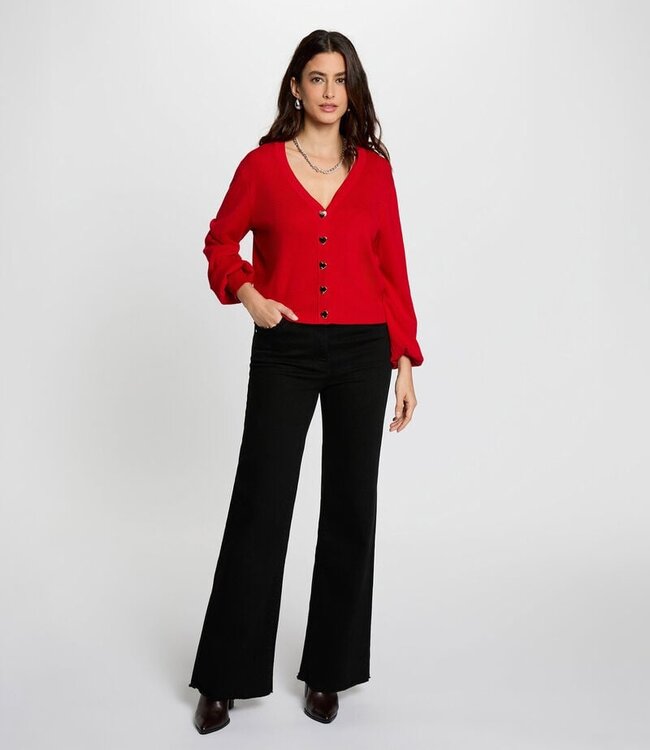 Morgan Fitted V-neck cardigan 261-Mlike Red