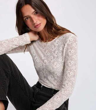 Morgan Fitted lace t-shirt 261-Thako ivory