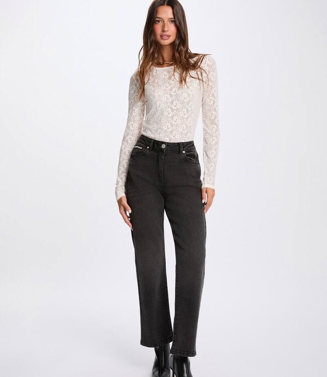 Morgan Fitted lace t-shirt 261-Thako ivory