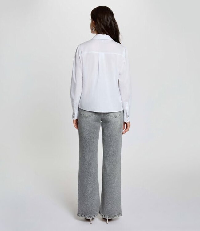 Morgan High-waisted wide-leg jeans Denim 261-Pigrim Snow Grey