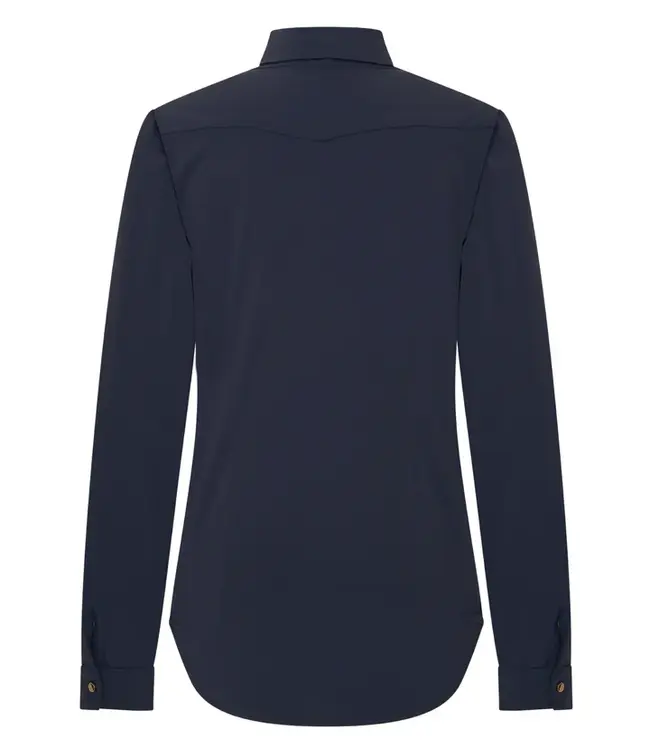 MI PIACE Travel Blouse Uni  Gold Button 202767 Dark Blue