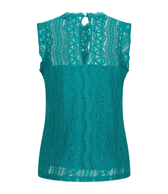 MI PIACE Travel Top Mouwloos Kant 2486  Petrol