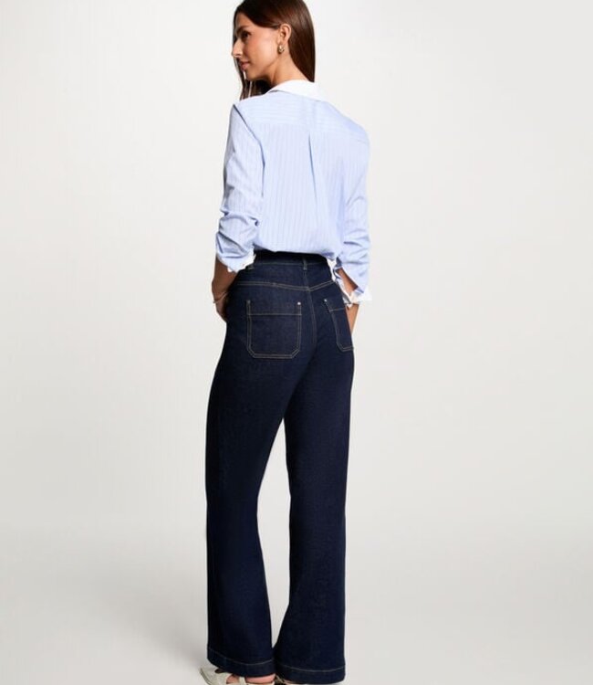 Morgan Striped long-sleeved shirt 261-Creme Sky blue