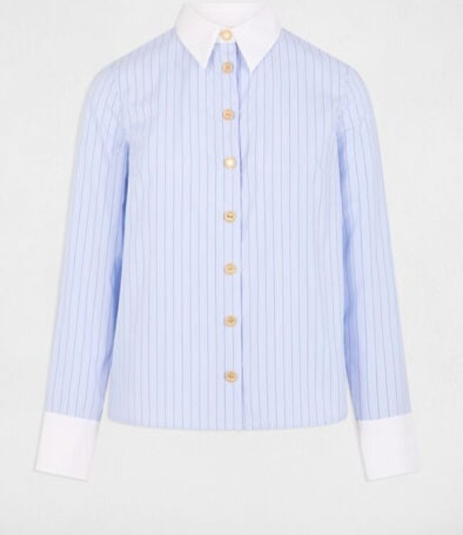 Morgan Striped long-sleeved shirt 261-Creme Sky blue