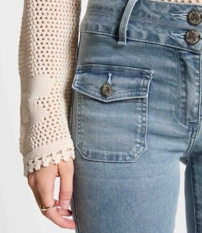 Morgan High-waisted bootcut jeans 241-Polen Bleach Denim