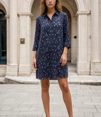 MI PIACE Travel Jurk Dot Foil Print 202708 Dark Blue