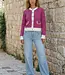 G-maxx Maisy knit jacket  Beaujaolais Red/Wool White