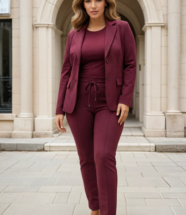 MI PIACE Travel Broek Uni 2134 Burgundy