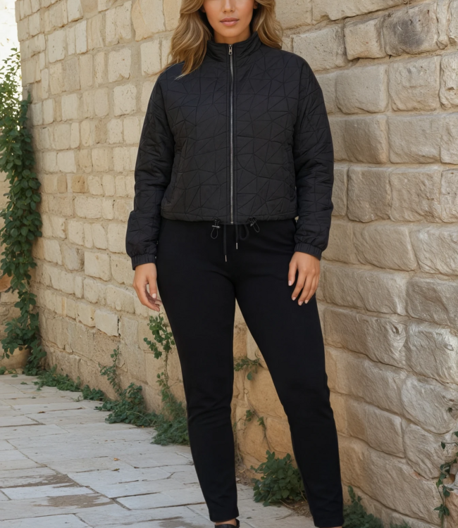 MI PIACE Travel Jacket Woven Pattern MP2020038 Black