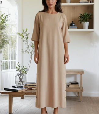 MI PIACE Bonded Travel Jurk Maxi 202692 Latte