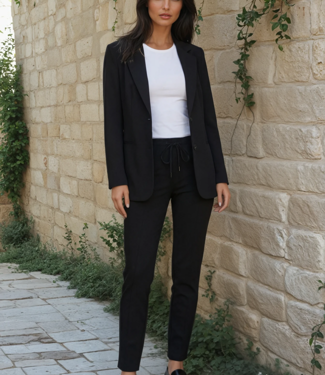 MI PIACE Bonded Travel Broek Skinny  202632 Black