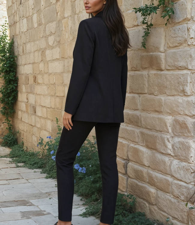 MI PIACE Bonded Travel Broek Skinny  202632 Black