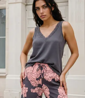 MI PIACE Travel Top Kant Uni 2129 Dark Grey