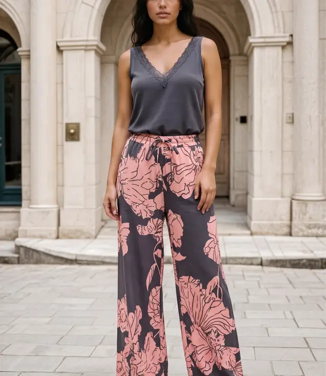 MI PIACE Travel Top Kant Uni 2129 Dark Grey