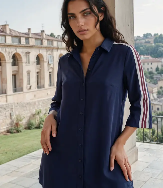 MI PIACE Travel Jurk Tape 2665 Dark Blue