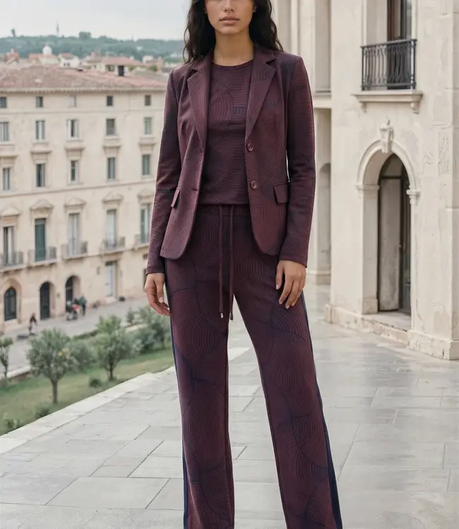 MI PIACE Travel Blazer Circle Print 2015 Burgundy